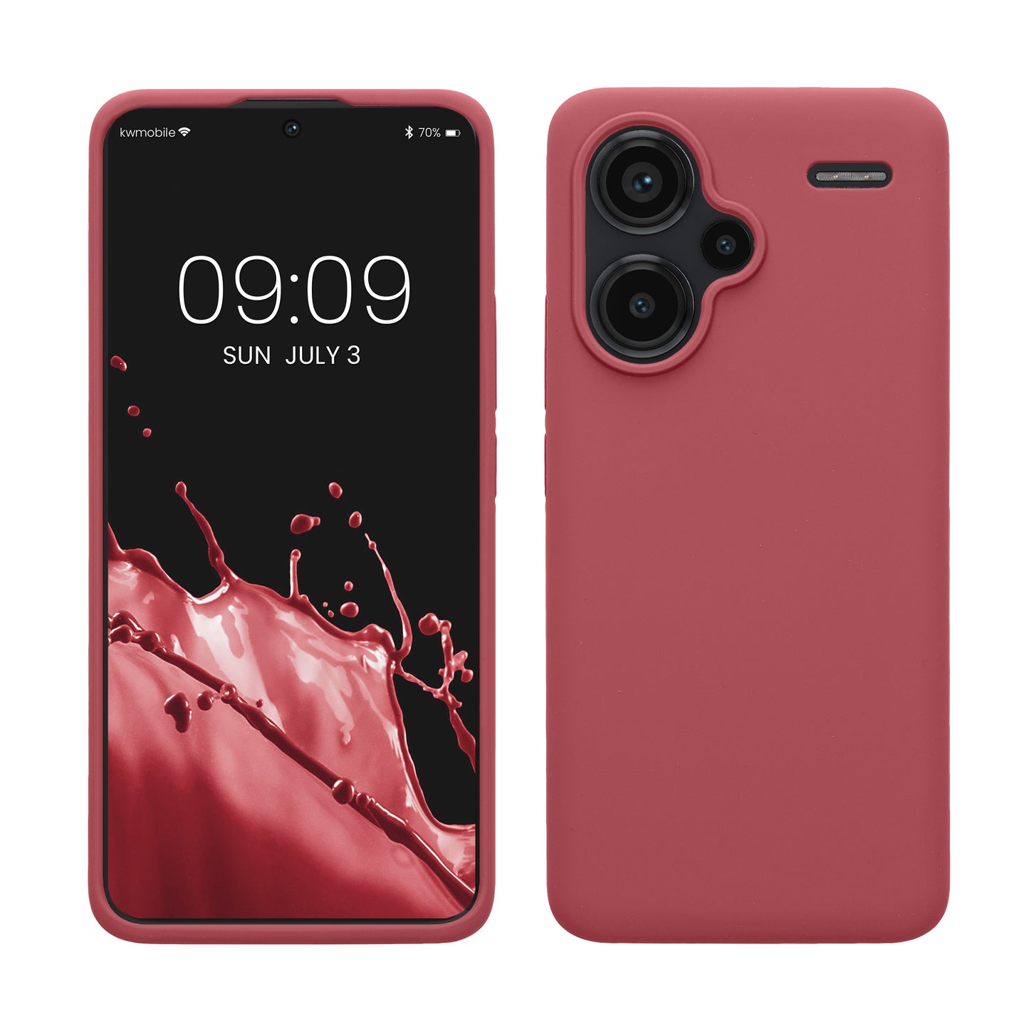 kwmobile Hülle kompatibel mit Xiaomi Redmi Note 13 Pro+ 5G / Redmi Note 13 Pro Plus 5G Hülle - Silikon Handy Case - Handyhülle weiche Oberfläche - kabelloses Laden - Dark Rose Dark Rose  