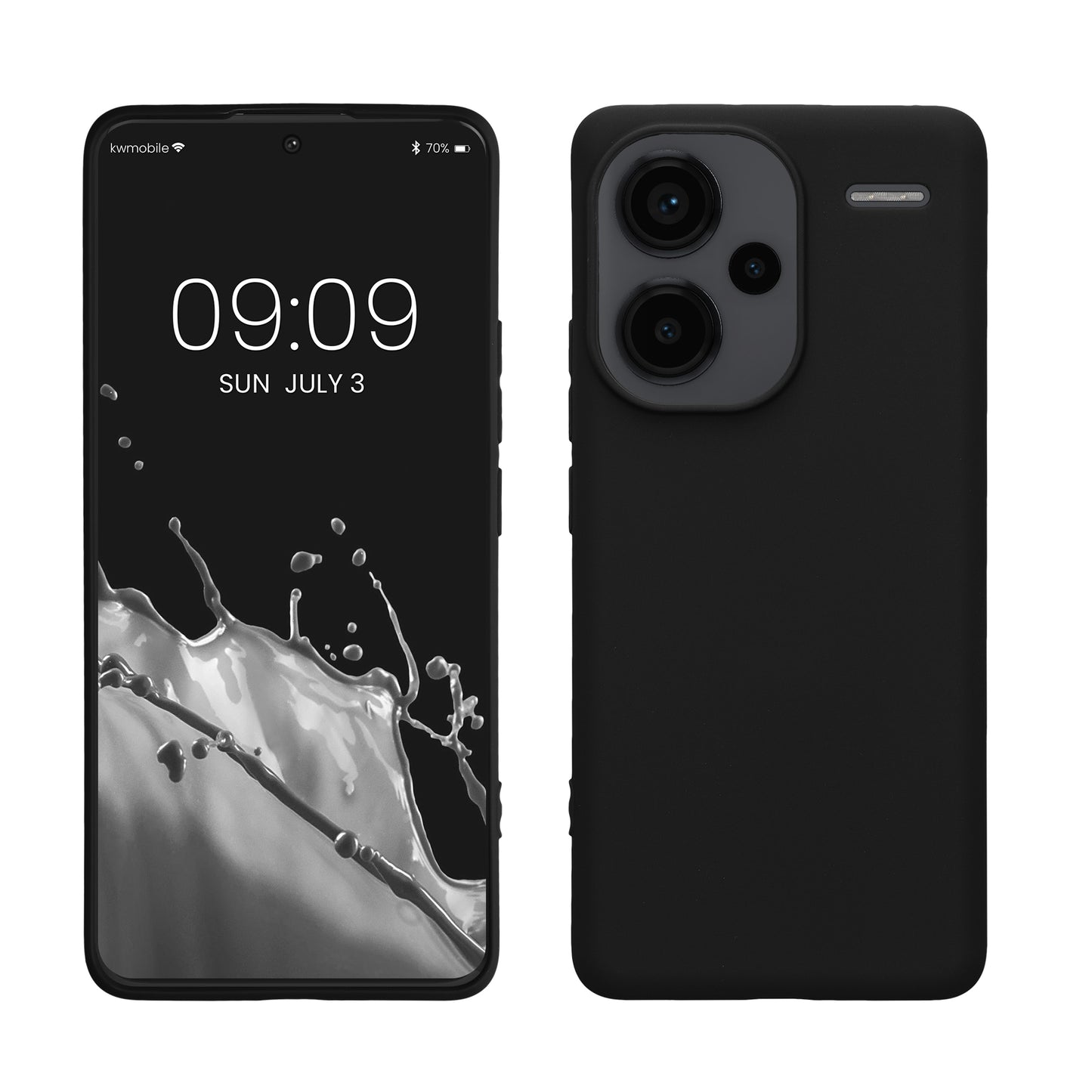 kwmobile Hülle kompatibel mit Xiaomi Redmi Note 13 Pro+ 5G / Redmi Note 13 Pro Plus 5G Hülle - weiches TPU Silikon Case - Cover geeignet für kabelloses Laden - Schwarz matt Schwarz matt  
