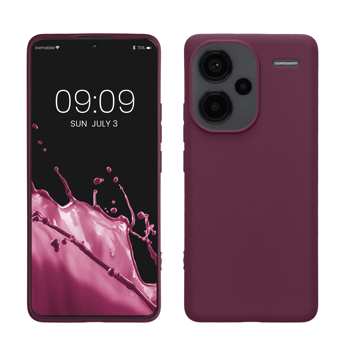 kwmobile Hülle kompatibel mit Xiaomi Redmi Note 13 Pro+ 5G / Redmi Note 13 Pro Plus 5G Hülle - weiches TPU Silikon Case - Cover geeignet für kabelloses Laden - Bordeaux Violett Bordeaux Violett  