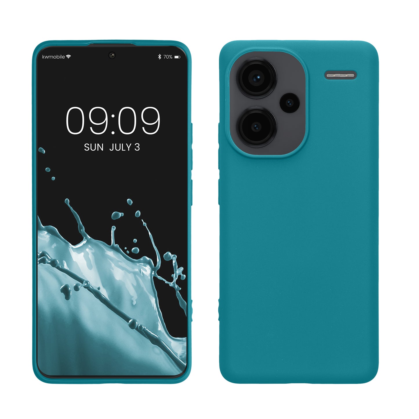 kwmobile Hülle kompatibel mit Xiaomi Redmi Note 13 Pro+ 5G / Redmi Note 13 Pro Plus 5G Hülle - weiches TPU Silikon Case - Cover geeignet für kabelloses Laden - Petrol matt Petrol matt  