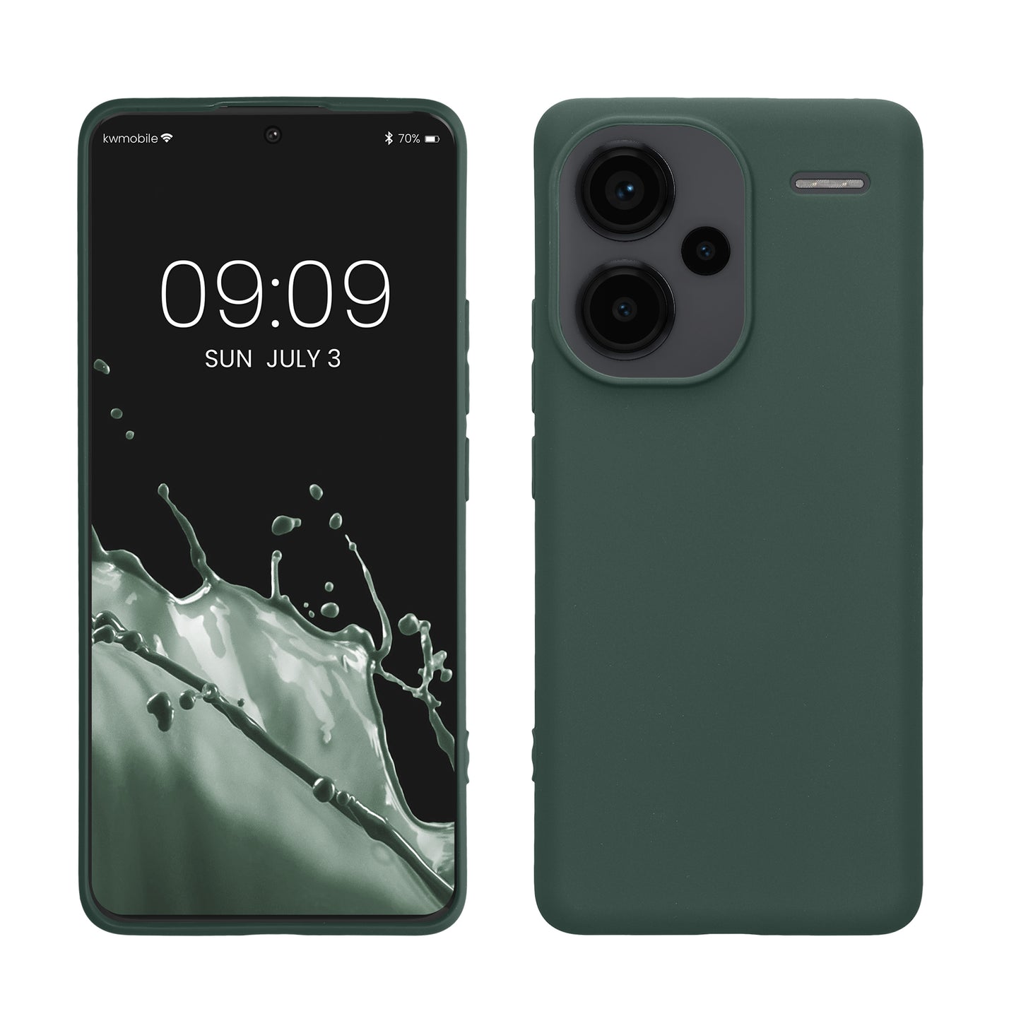 kwmobile Hülle kompatibel mit Xiaomi Redmi Note 13 Pro+ 5G / Redmi Note 13 Pro Plus 5G Hülle - weiches TPU Silikon Case - Cover geeignet für kabelloses Laden - Moosgrün Moosgrün  