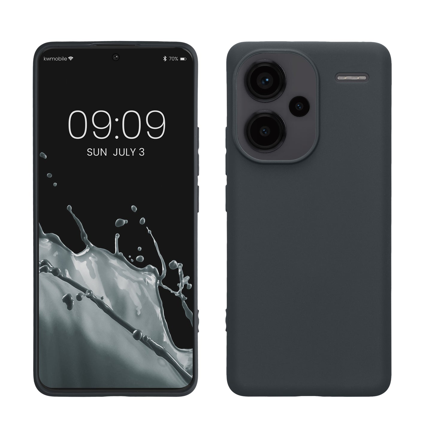 kwmobile Hülle kompatibel mit Xiaomi Redmi Note 13 Pro+ 5G / Redmi Note 13 Pro Plus 5G Hülle - weiches TPU Silikon Case - Cover geeignet für kabelloses Laden - Heidelbeerblau Heidelbeerblau  