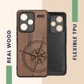 kwmobile Case Compatible with Xiaomi Redmi Note 13 Pro+ 5G / Redmi Note 13 Pro Plus 5G - Phone Cover - TPU Phone Case Compass Vintage