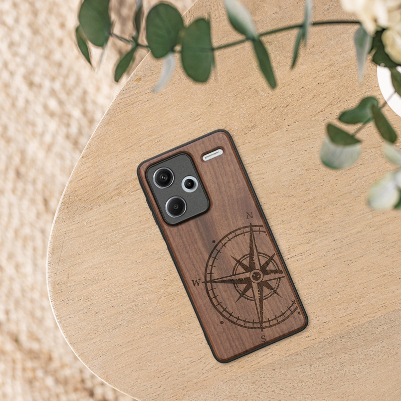 kwmobile Case Compatible with Xiaomi Redmi Note 13 Pro+ 5G / Redmi Note 13 Pro Plus 5G - Phone Cover - TPU Phone Case Compass Vintage
