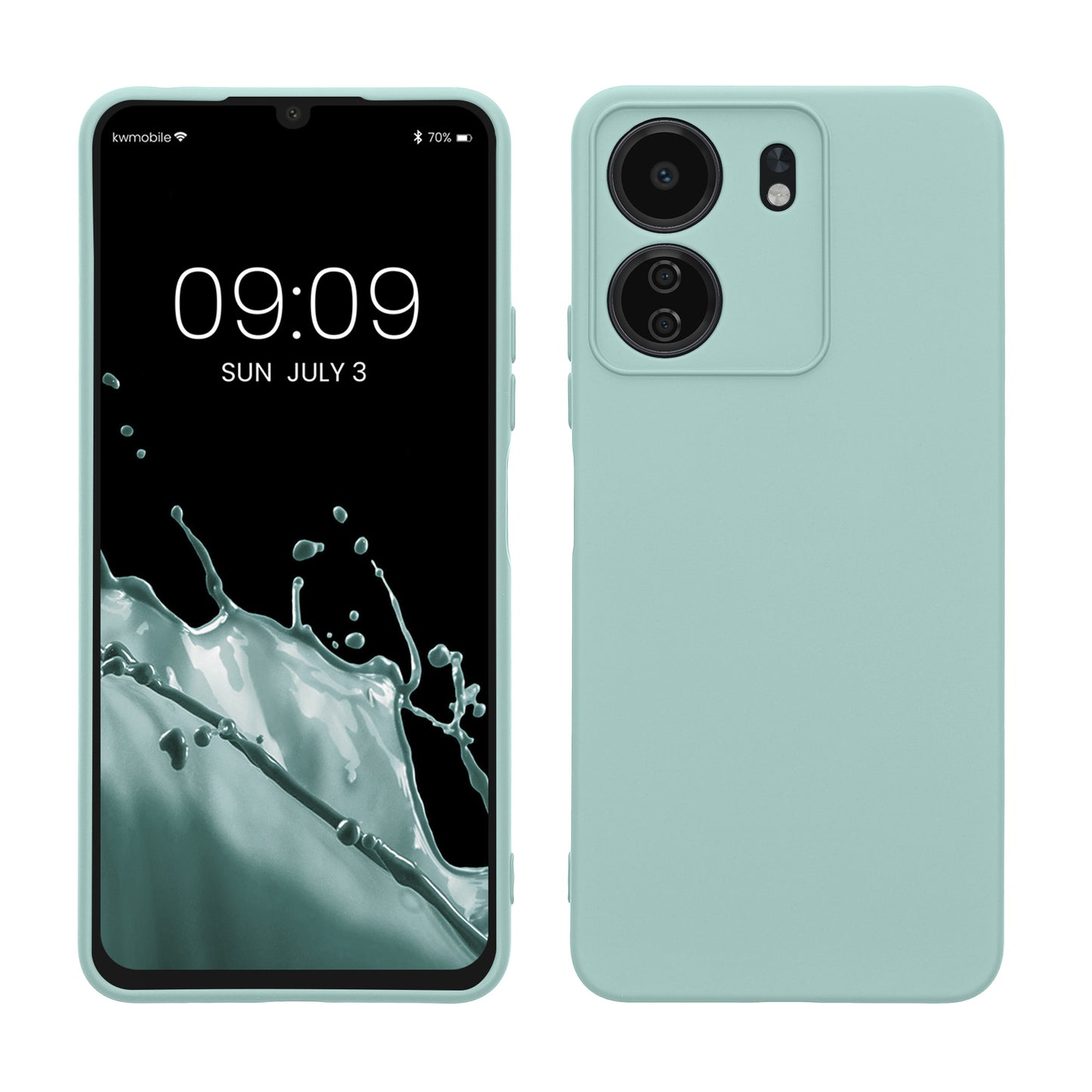 kwmobile Slim Case kompatibel mit Xiaomi Poco C65 / Redmi 13C Hülle - Handyhülle aus Silikon in Cool Mint Cool Mint  
