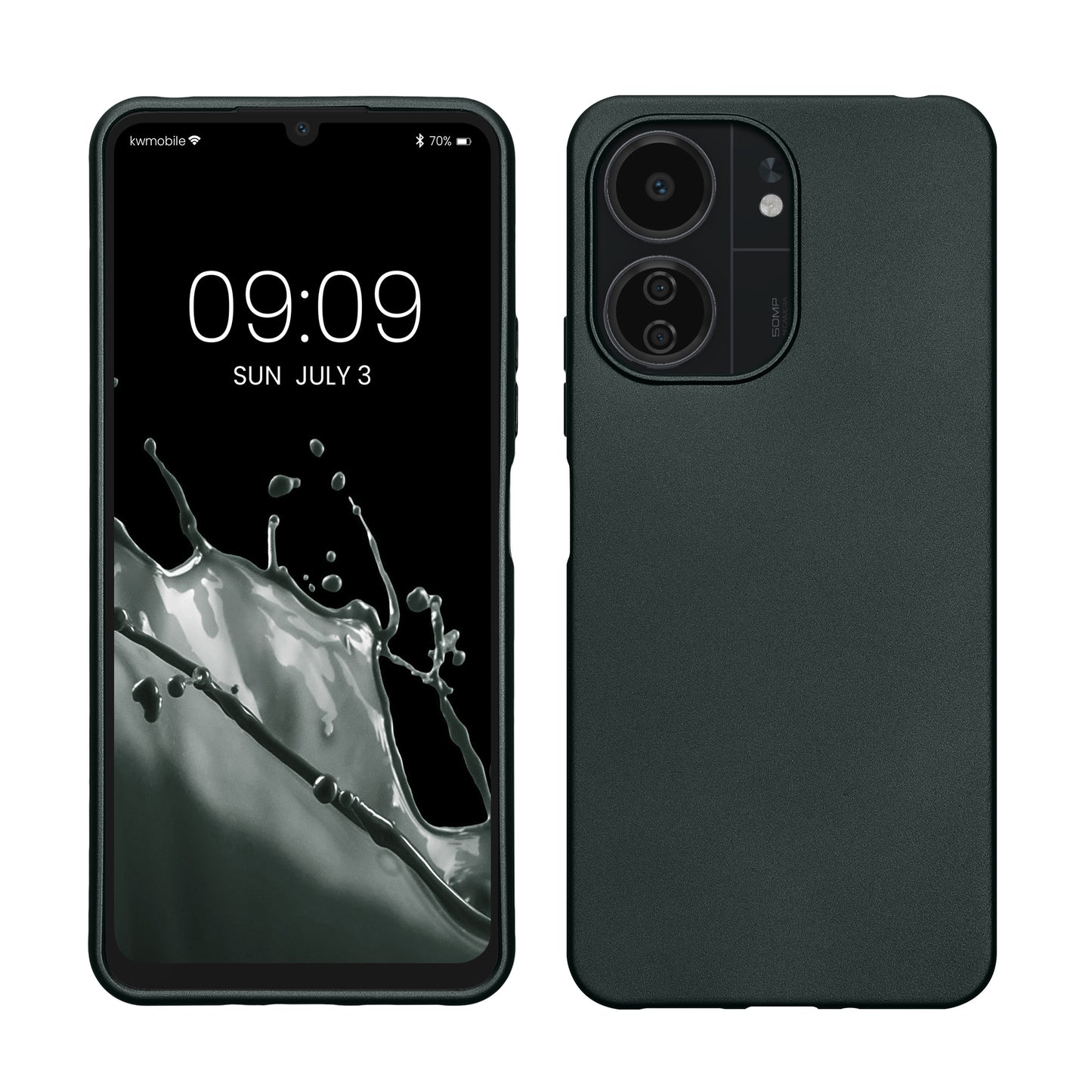 kwmobile Case kompatibel mit Xiaomi Poco C65 / Redmi 13C Hülle - Schutzhülle aus Silikon metallisch schimmernd - Handyhülle Metallic Petrol Metallic Petrol  