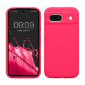kwmobile Handyhülle für Google Pixel 8a Hülle, für Pixel 8a Case - Hülle Silikon - kabelloses Laden - Neon Pink Neon Pink  