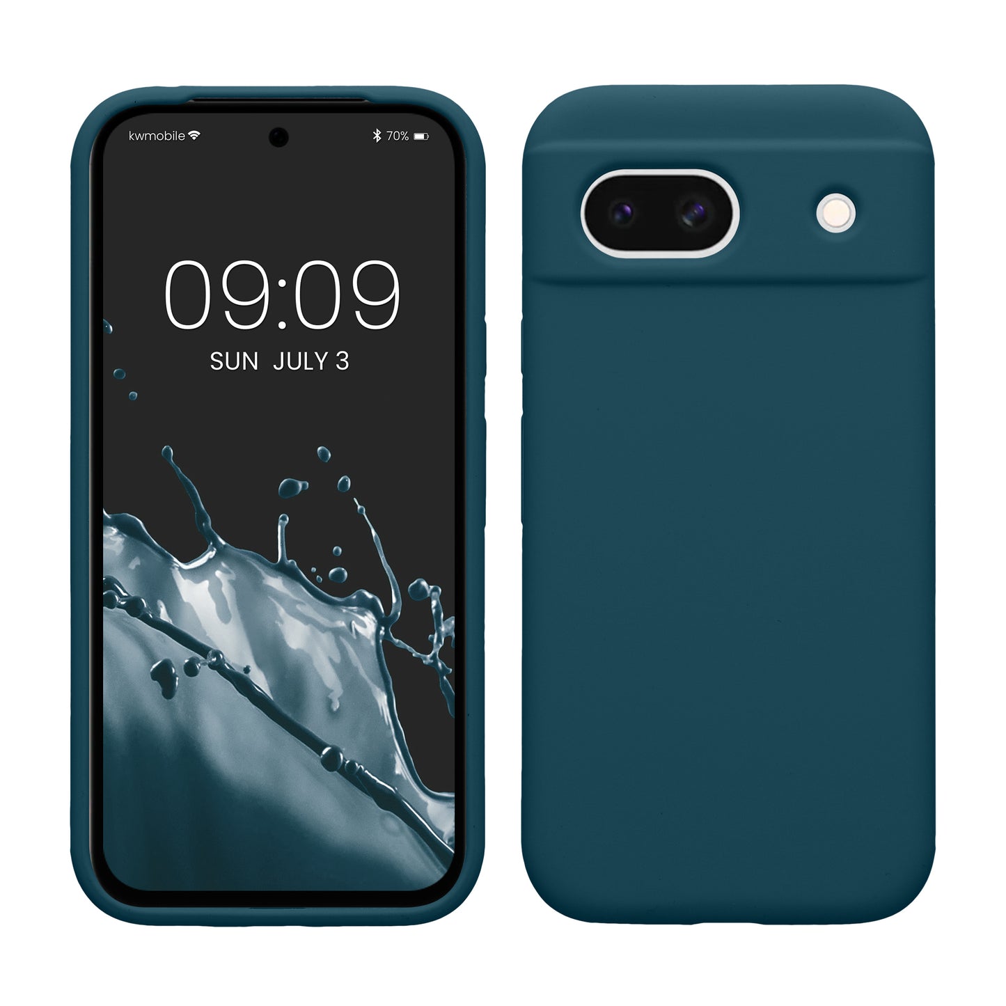 kwmobile Handyhülle für Google Pixel 8a Hülle, für Pixel 8a Case - Hülle Silikon - kabelloses Laden - Petrol matt Petrol matt  