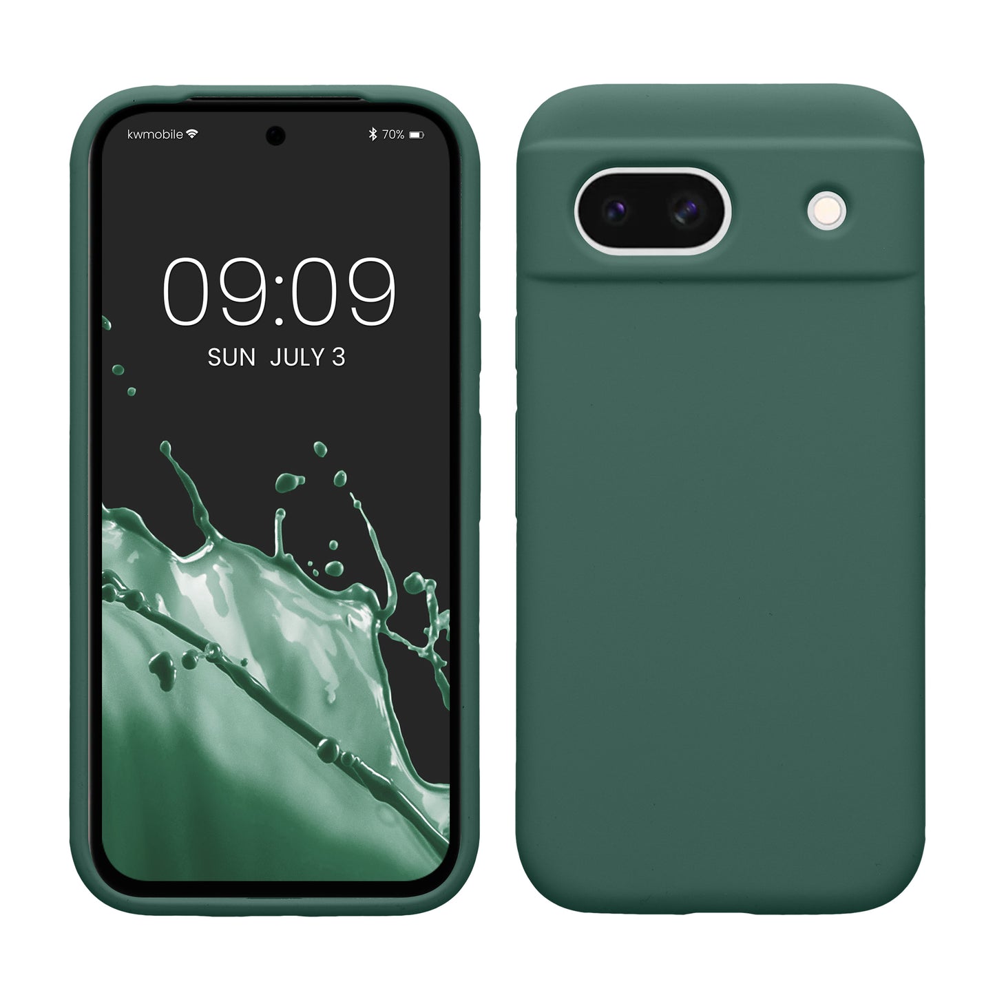 kwmobile Handyhülle für Google Pixel 8a Hülle, für Pixel 8a Case - Hülle Silikon - kabelloses Laden - Tannengrün Tannengrün  