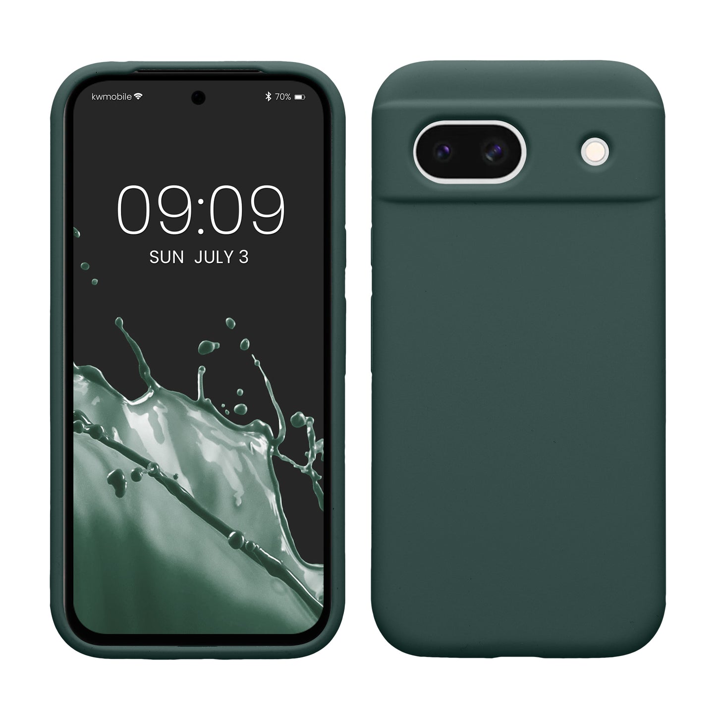 kwmobile Handyhülle für Google Pixel 8a Hülle, für Pixel 8a Case - Hülle Silikon - kabelloses Laden - Blaugrün Blaugrün  