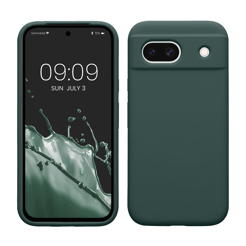 kwmobile Handyhülle für Google Pixel 8a Hülle, für Pixel 8a Case - Hülle Silikon - kabelloses Laden - Blaugrün Blaugrün  
