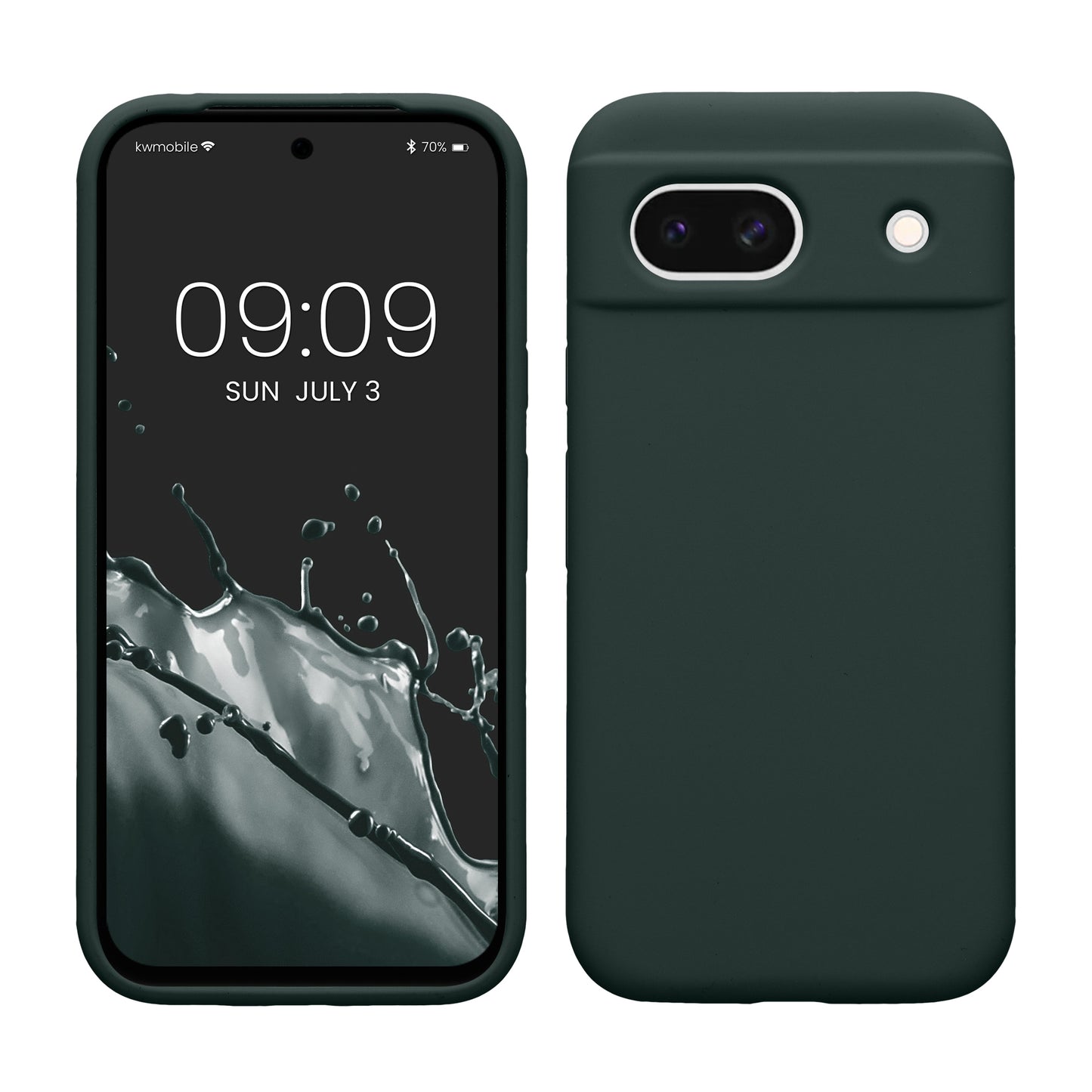 kwmobile Handyhülle für Google Pixel 8a Hülle, für Pixel 8a Case - Hülle Silikon - kabelloses Laden - Moosgrün Moosgrün  