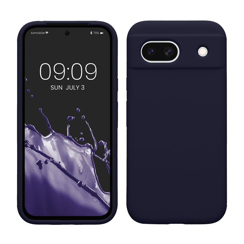 kwmobile Handyhülle für Google Pixel 8a Hülle, für Pixel 8a Case - Hülle Silikon - kabelloses Laden - Deep Ocean Deep Ocean  
