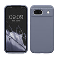 kwmobile Handyhülle für Google Pixel 8a Hülle, für Pixel 8a Case - Hülle Silikon - kabelloses Laden - Blaugrau Blaugrau  