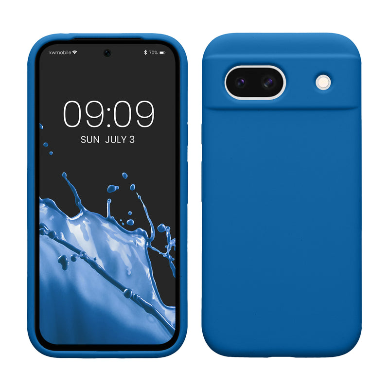 kwmobile Handyhülle für Google Pixel 8a Hülle, für Pixel 8a Case - Hülle Silikon - kabelloses Laden - Blue Reef Blue Reef  