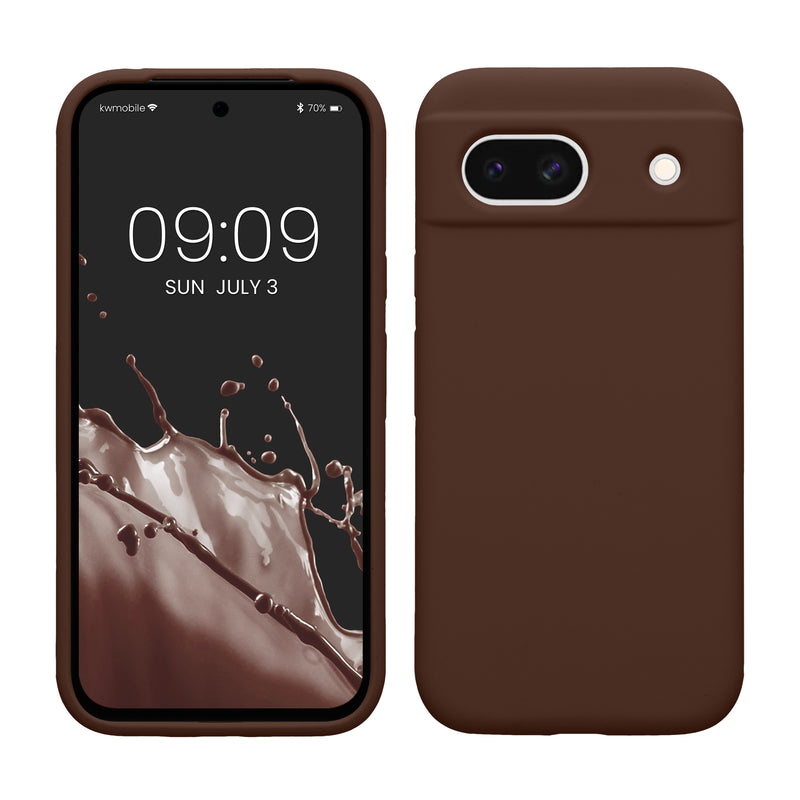 kwmobile Handyhülle für Google Pixel 8a Hülle, für Pixel 8a Case - Hülle Silikon - kabelloses Laden - Chocolate Chocolate  