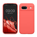 kwmobile Handyhülle für Google Pixel 8a Hülle, für Pixel 8a Case - Hülle Silikon - kabelloses Laden - Neon Koralle Neon Koralle  