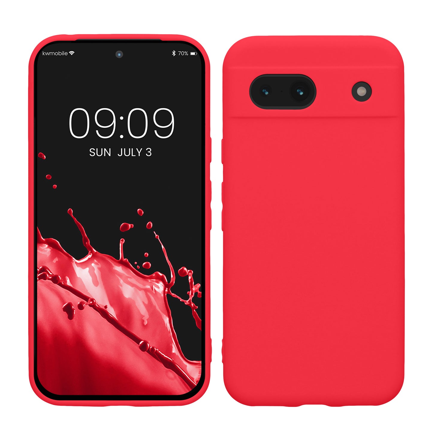 kwmobile Handyhülle kompatibel mit Google Pixel 8a Hülle - Handy Case aus weichem Silikon in Neon Pink Neon Pink  