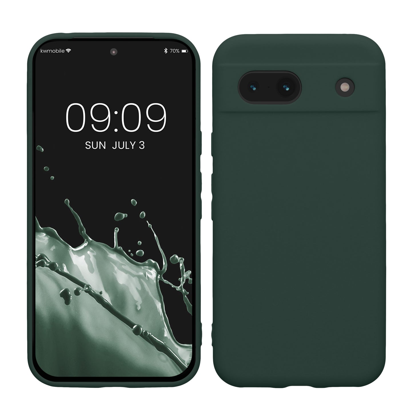 kwmobile Handyhülle kompatibel mit Google Pixel 8a Hülle - Handy Case aus weichem Silikon in Moosgrün Moosgrün  