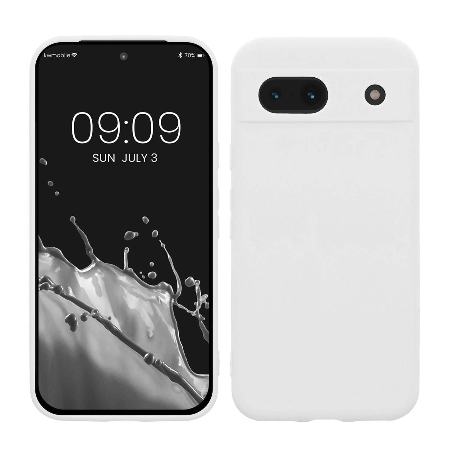 kwmobile Handyhülle kompatibel mit Google Pixel 8a Hülle - Handy Case aus weichem Silikon in Weiß matt Weiß matt  