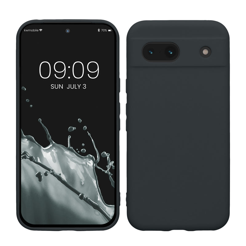 kwmobile Handyhülle kompatibel mit Google Pixel 8a Hülle - Handy Case aus weichem Silikon in Heidelbeerblau Heidelbeerblau  