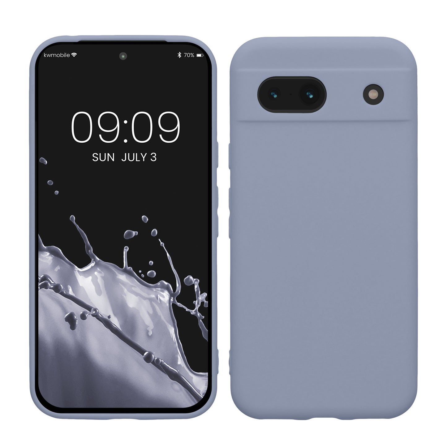 kwmobile Handyhülle kompatibel mit Google Pixel 8a Hülle - Handy Case aus weichem Silikon in Lavendelgrau matt Lavendelgrau matt  
