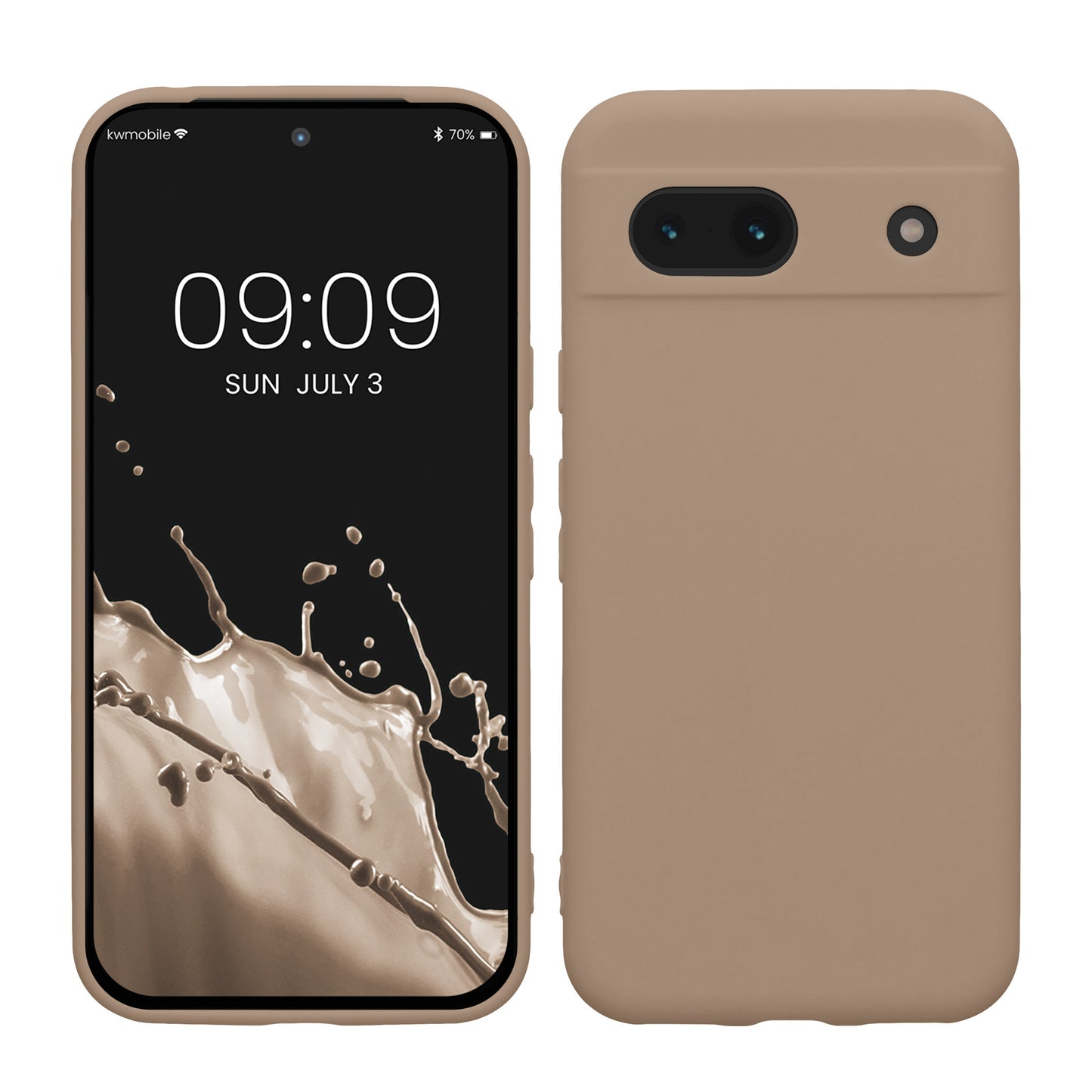 kwmobile Handyhülle kompatibel mit Google Pixel 8a Hülle - Handy Case aus weichem Silikon in Creme Creme  