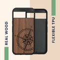 kwmobile Case Compatible with Google Pixel 8a - Phone Cover - TPU Phone Case Vintage Compass
