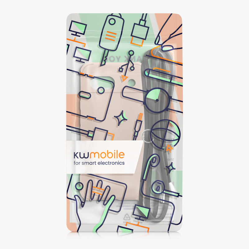 kwmobile Necklace Case compatible with Google Pixel 8a - Cover with Lanyard - Silicone Protective Case