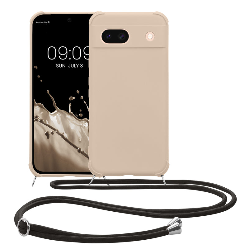 kwmobile Necklace Case compatible with Google Pixel 8a - Cover with Lanyard - Silicone Protective Case