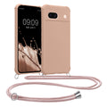kwmobile Necklace Case kompatibel mit Google Pixel 8a Hülle - Cover mit Kordel zum Umhängen - Silikon Schutzhülle Coconut Swirl Coconut Swirl  