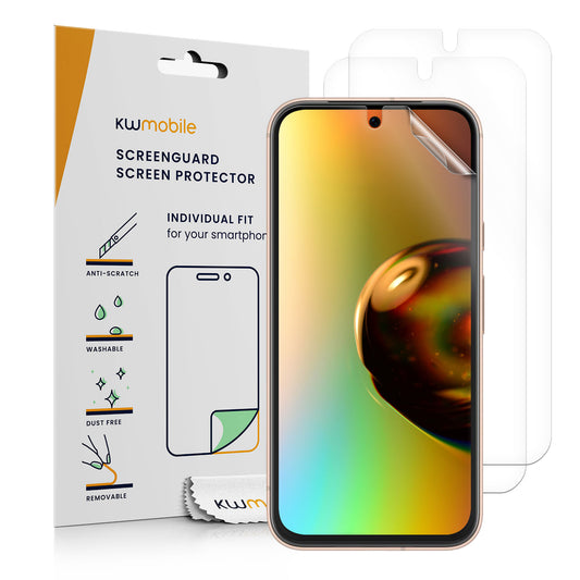 kwmobile 3x Displayschutzfolie kompatibel mit Google Pixel 8a Folie - klare Schutzfolien Set in transparent Transparent  