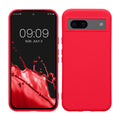 kwmobile Hülle kompatibel mit Google Pixel 8a Hülle - gummierte TPU Silikon Handyhülle - Schutzhülle für kabelloses Laden - Case in Neon Pink Neon Pink  