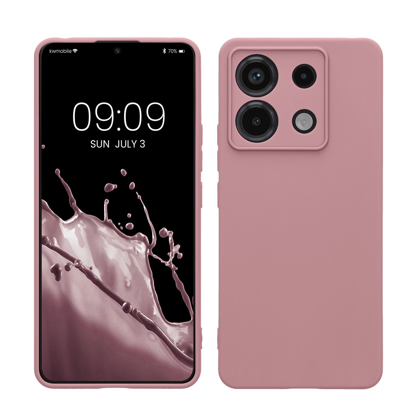 kwmobile Handyhülle kompatibel mit Xiaomi Redmi Note 13 Pro 5G / Poco X6 5G Hülle - Handy Case aus weichem Silikon in Altrosa matt Altrosa matt  