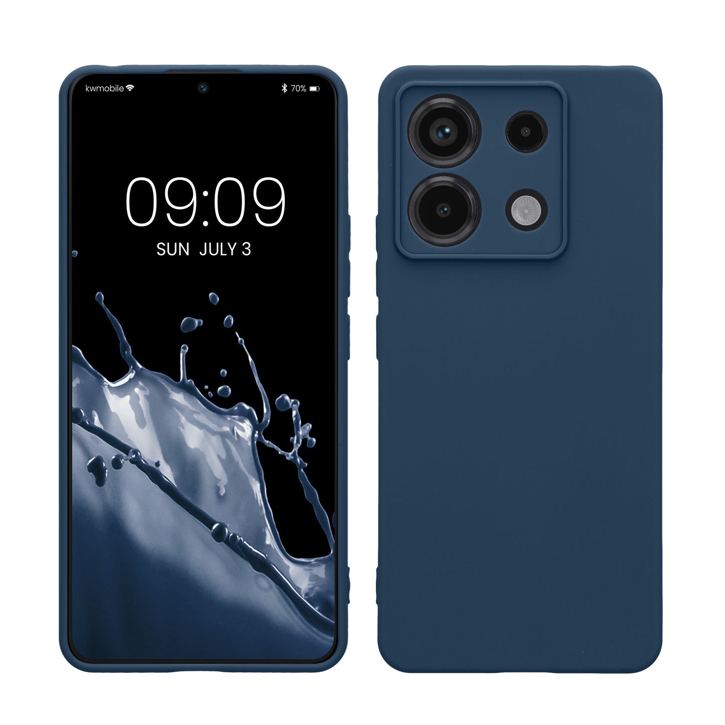 kwmobile Handyhülle kompatibel mit Xiaomi Redmi Note 13 Pro 5G / Poco X6 5G Hülle - Handy Case aus weichem Silikon in Marineblau Marineblau  