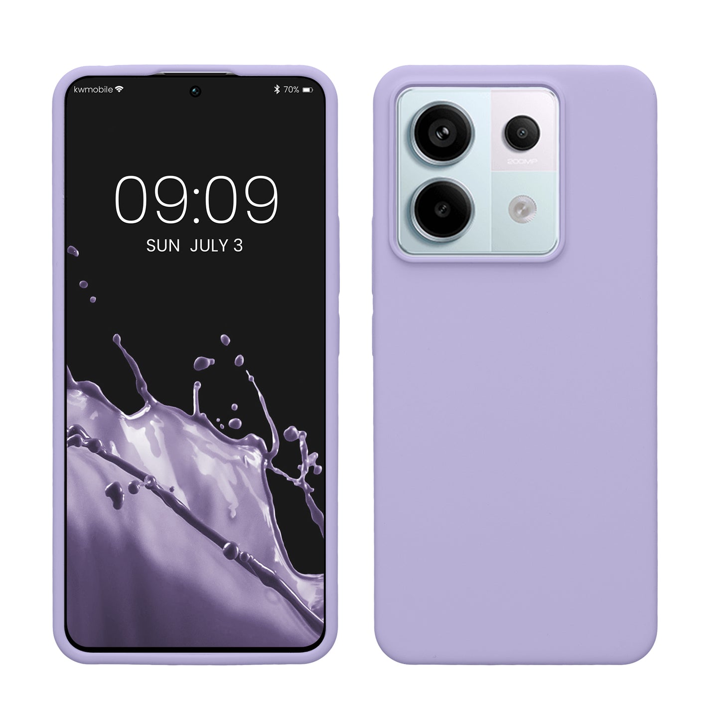 kwmobile Hülle kompatibel mit Xiaomi Redmi Note 13 Pro 5G / Poco X6 5G Hülle - Silikon Handy Case - Handyhülle weiche Oberfläche - kabelloses Laden - Lavendel Lavendel  