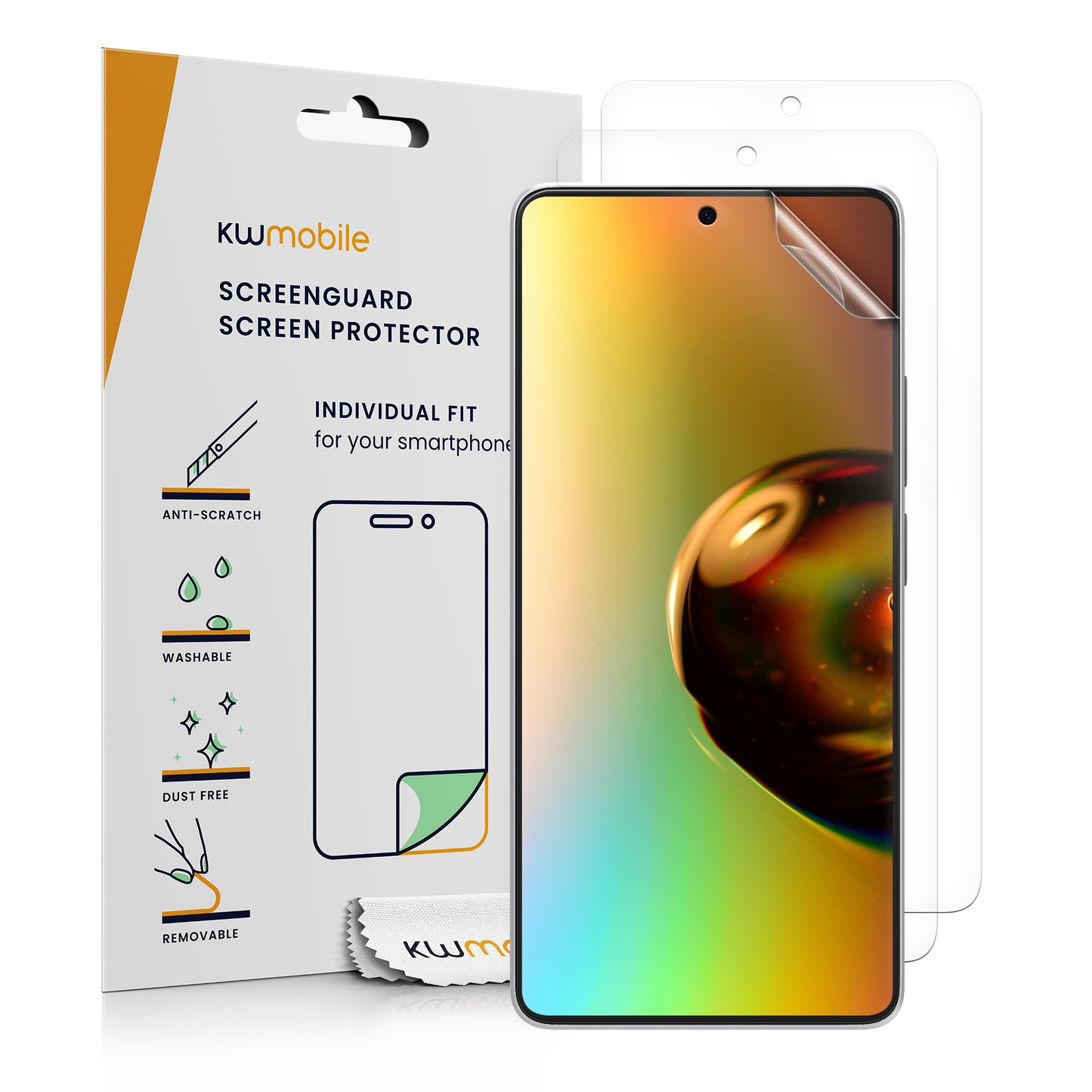 kwmobile 3x Displayschutzfolie kompatibel mit Xiaomi Redmi Note 13 Pro 5G / Poco X6 5G Folie - klare Schutzfolien Set in transparent Transparent  