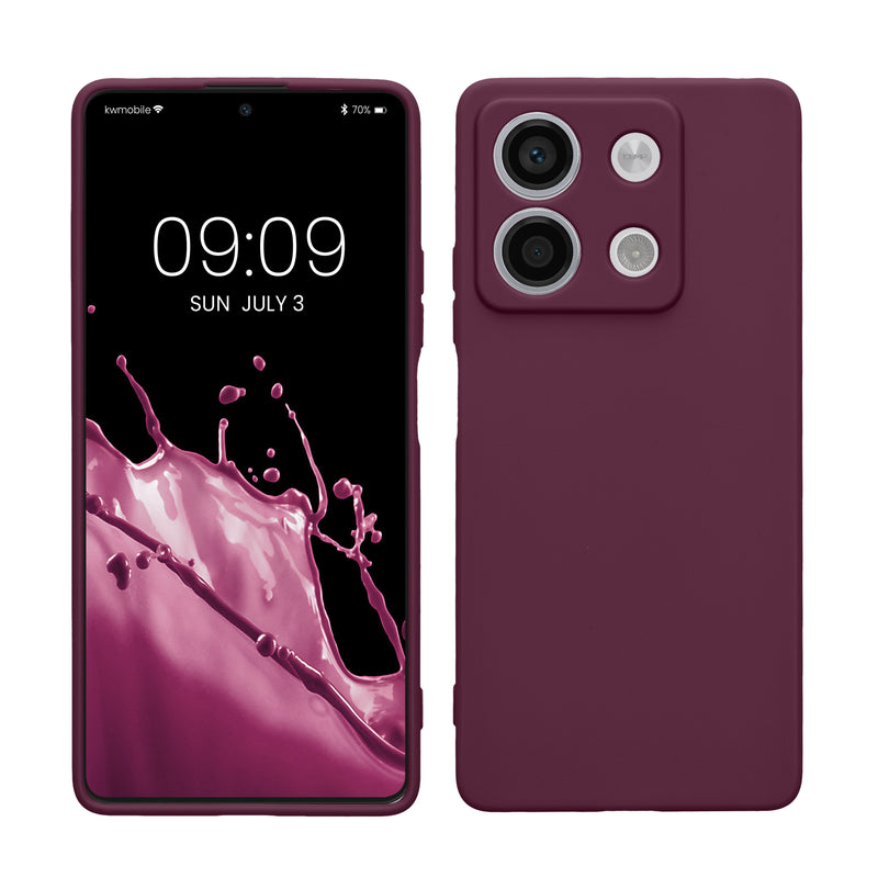 kwmobile Handyhülle kompatibel mit Xiaomi Redmi Note 13 5G Hülle - Handy Case aus weichem Silikon in Bordeaux Violett Bordeaux Violett  