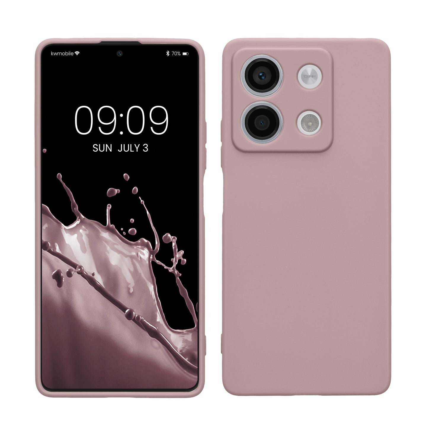 kwmobile Handyhülle kompatibel mit Xiaomi Redmi Note 13 5G Hülle - Handy Case aus weichem Silikon in Nude Lilac Nude Lilac  