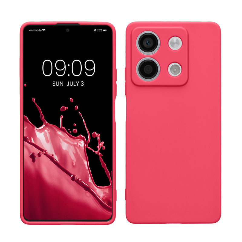 kwmobile Handyhülle kompatibel mit Xiaomi Redmi Note 13 5G Hülle - Handy Case aus weichem Silikon in Neon Pink Neon Pink  