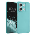 kwmobile Handyhülle kompatibel mit Xiaomi Redmi Note 13 5G Hülle - weiche Silikon Case metallisch schimmernd in Metallic Mintgrün Metallic Mintgrün  