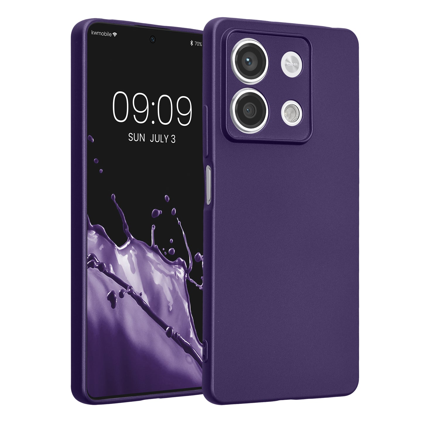 kwmobile Handyhülle kompatibel mit Xiaomi Redmi Note 13 5G Hülle - weiche Silikon Case metallisch schimmernd in Metallic Blauviolett Metallic Blauviolett  