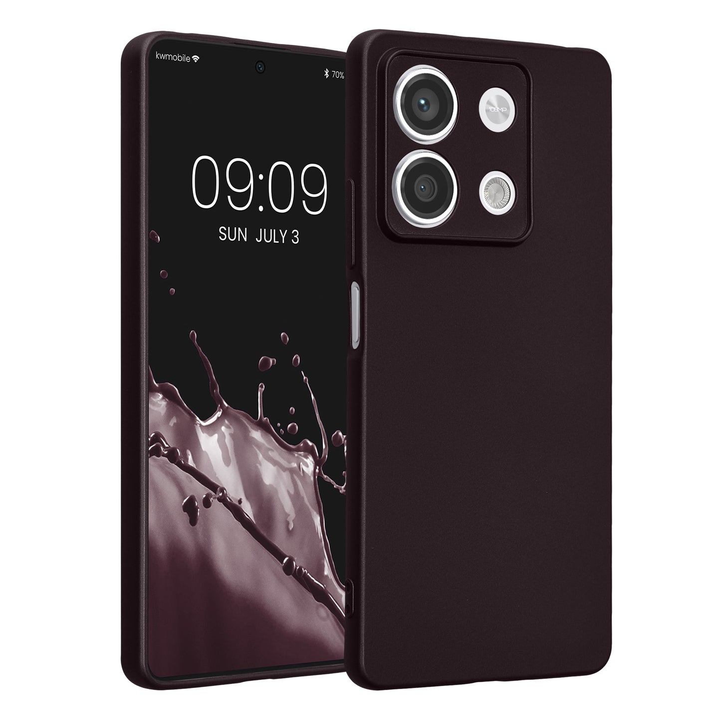 kwmobile Handyhülle kompatibel mit Xiaomi Redmi Note 13 5G Hülle - weiche Silikon Case metallisch schimmernd in Metallic Brombeere Metallic Brombeere  
