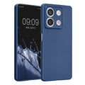 kwmobile Handyhülle kompatibel mit Xiaomi Redmi Note 13 5G Hülle - weiche Silikon Case metallisch schimmernd in Metallic Blau Metallic Blau  