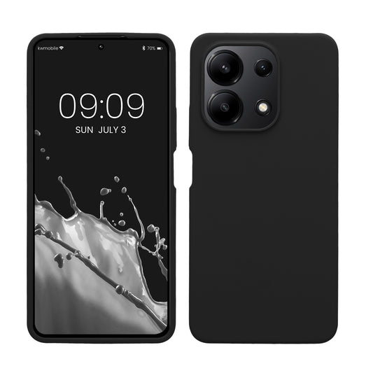 kwmobile Hülle kompatibel mit Xiaomi Redmi Note 13 4G Hülle - Silikon Handy Case - Handyhülle weiche Oberfläche - kabelloses Laden - Schwarz Schwarz  
