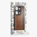Wooden Case with TPU Bumper for Xiaomi Redmi Note 13 Pro 4G Walnut Wood