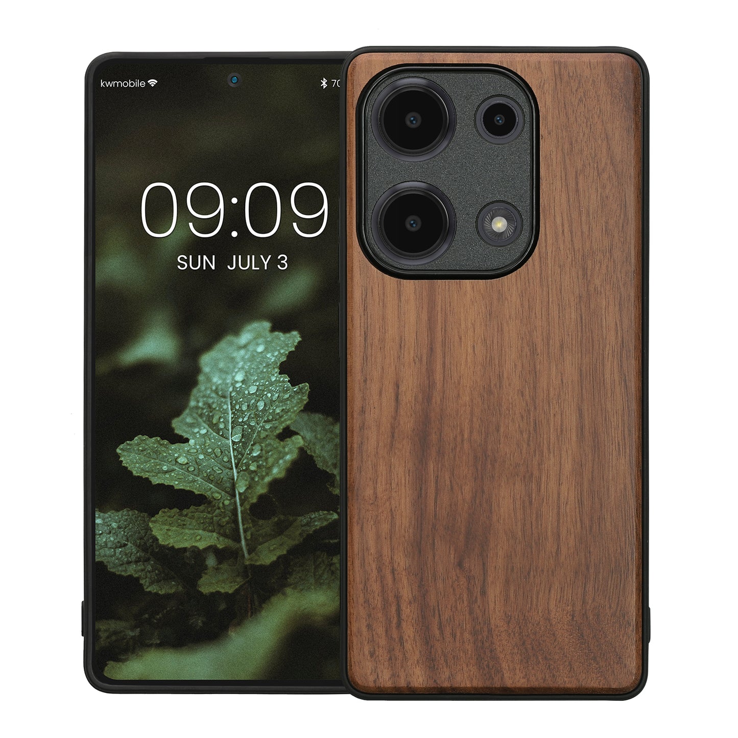 Wooden Case with TPU Bumper for Xiaomi Redmi Note 13 Pro 4G Walnut Wood