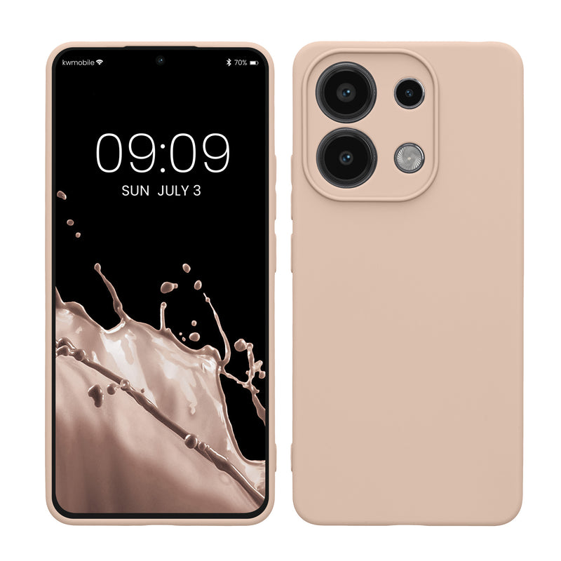 kwmobile Handyhülle kompatibel mit Xiaomi Redmi Note 13 4G Hülle - Handy Case aus weichem Silikon in Coconut Swirl Coconut Swirl  