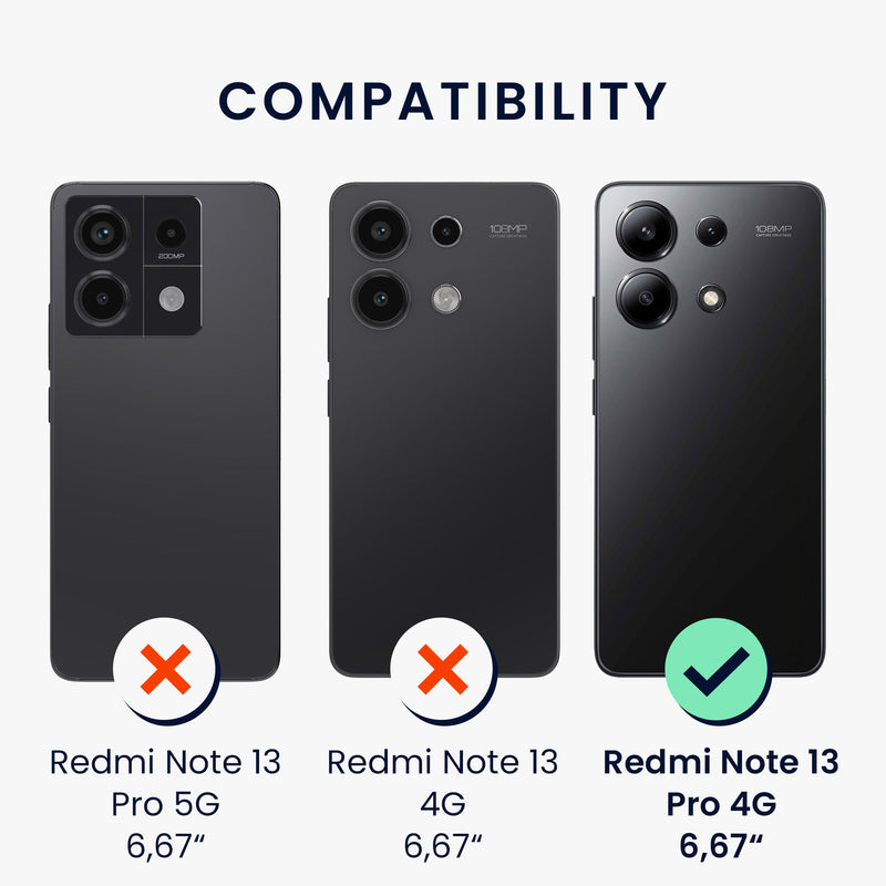 kwmobile Silicone Phone Case for Xiaomi Redmi Note 13 Pro 4G - Soft Phone Cover Protective Case