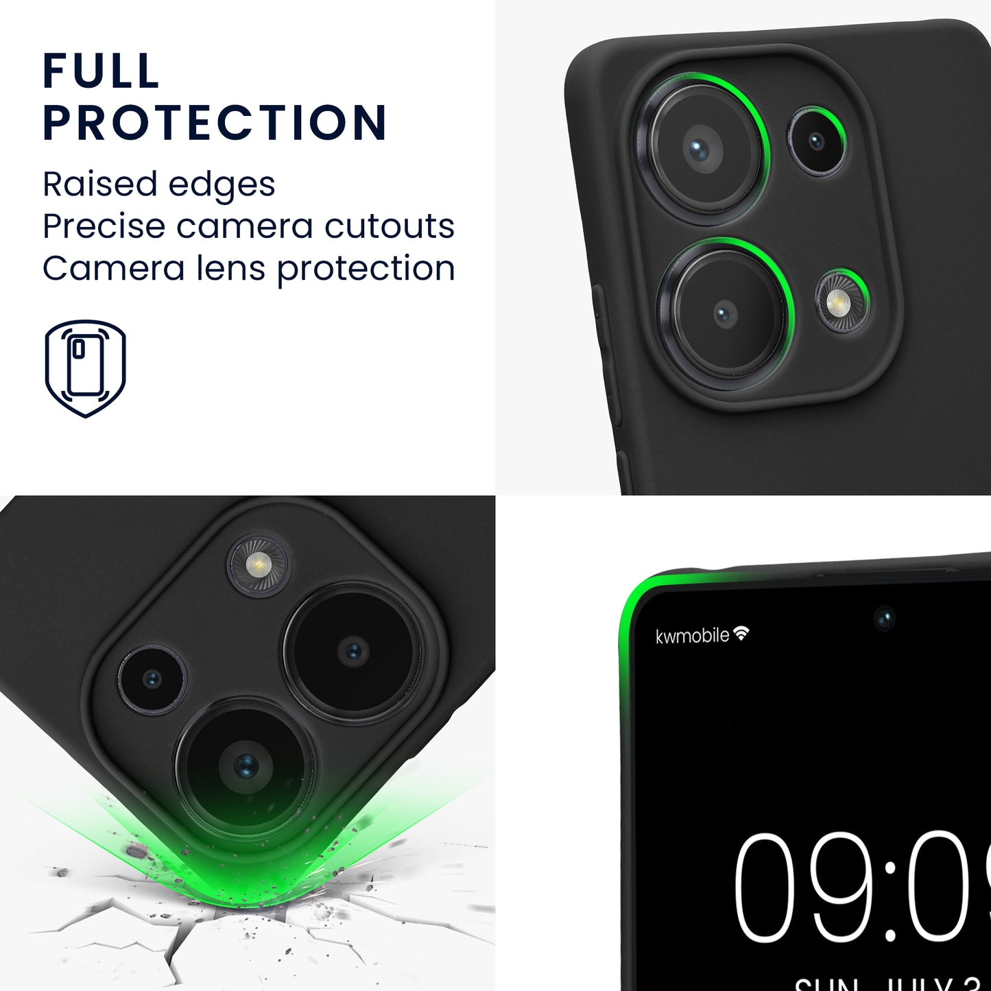 kwmobile Silicone Phone Case for Xiaomi Redmi Note 13 Pro 4G - Soft Phone Cover Protective Case